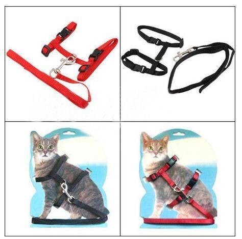  Lead Harness кошка кошка для Harness черный красный . прогулка шея. плата снижение 