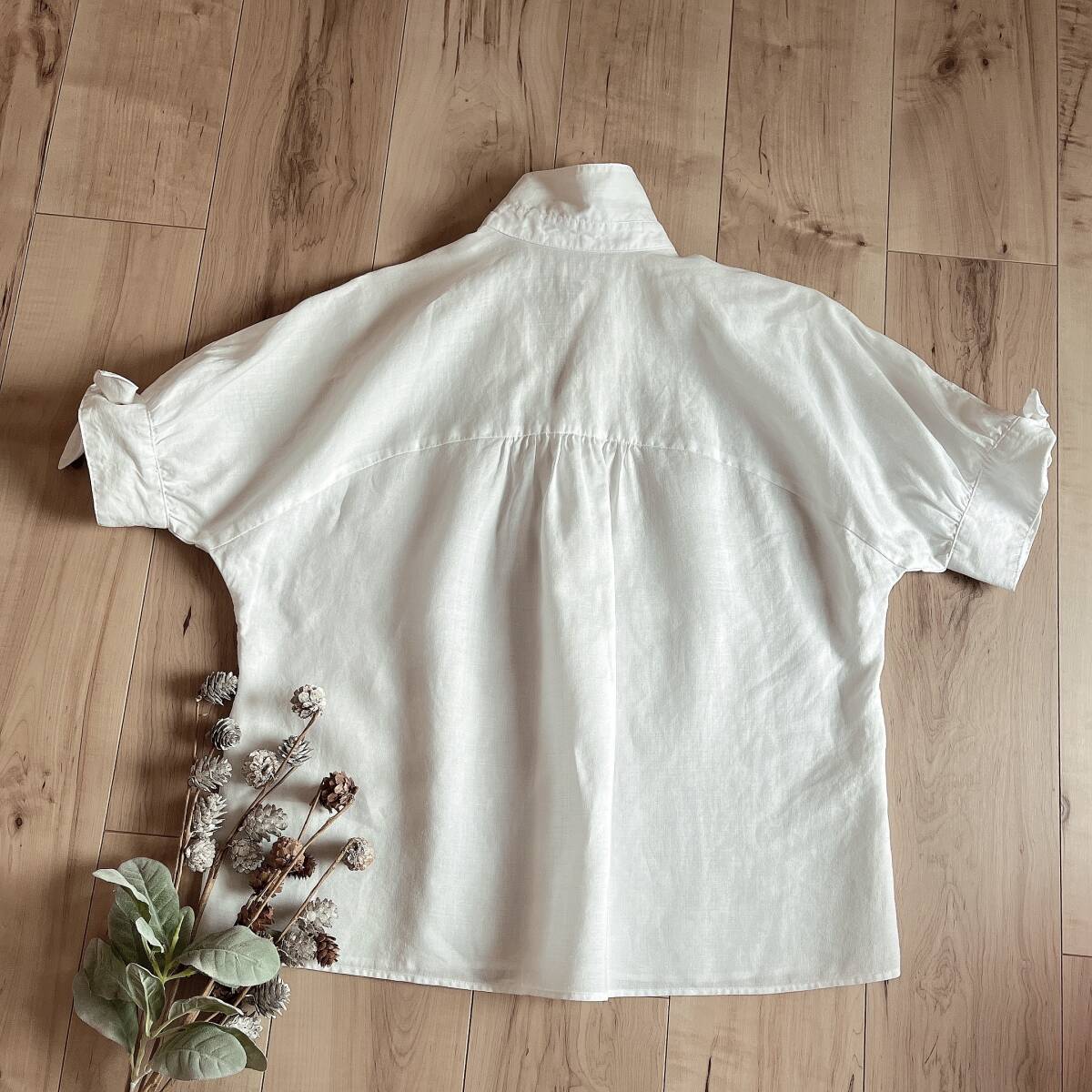 ② Iena treatment SIMPLICITEsimpli City e flax linenla gran Skipper shirt blouse oversize white large size free 
