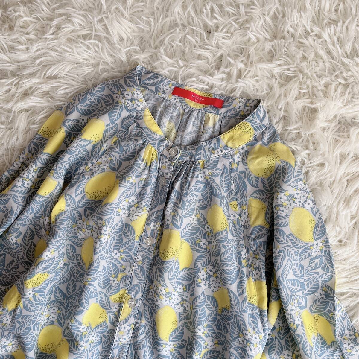 ①glanif лимон leaf частота цвет flair рукав блуза большой размер свободный 