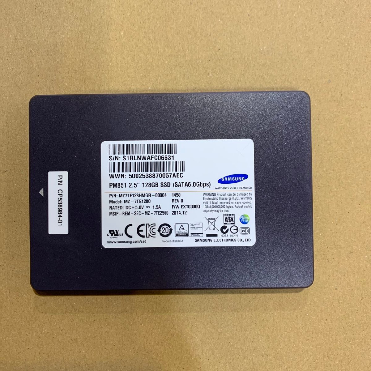 30日間保証 SAMSUNG SSD 2.5インチ 128GB 動作確認済 MZ-7TE1280 PM851 2.5 128GB SSD (SATA6.0Gbps)_画像1