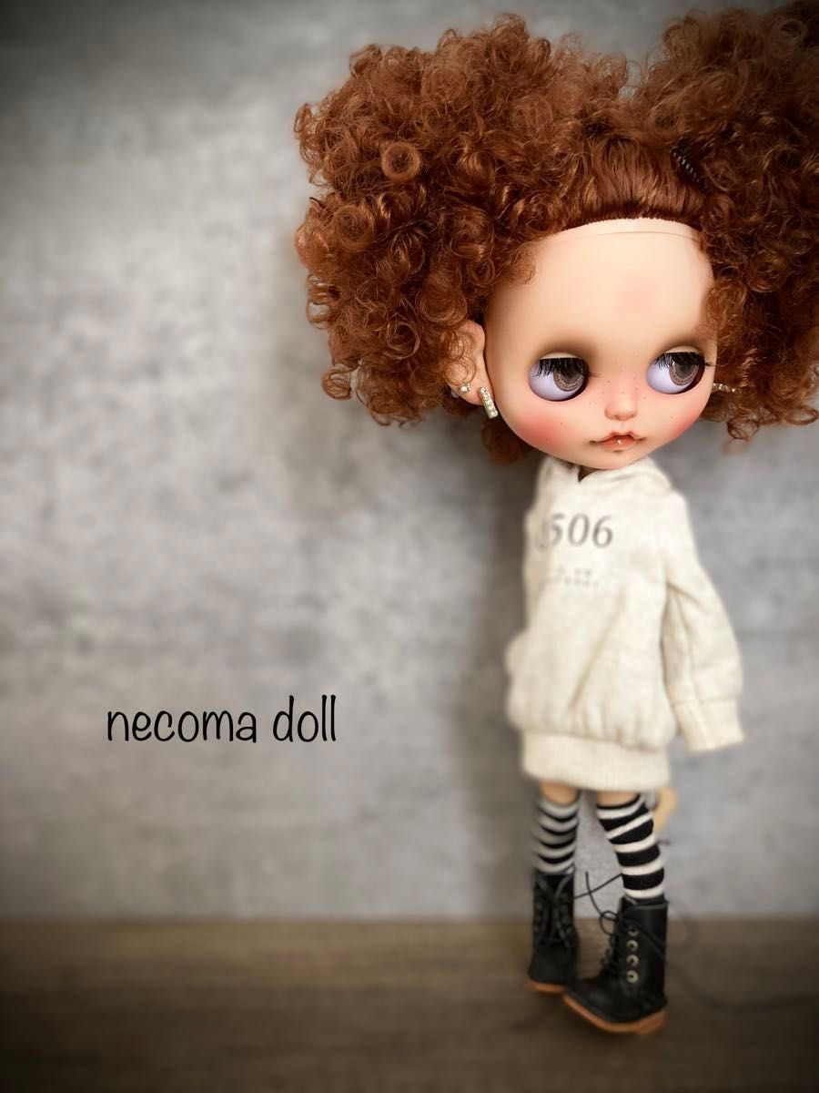 【necoma doll】ボンバーアフロのタン肌ちゃん◆アウトフィットフルセット！