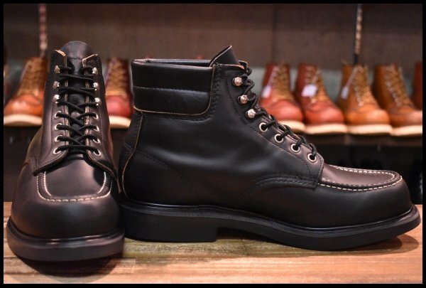 【10E 美品 羽タグ 98年】レッドウィング 8133 スーパーソール 黒 ブラッククローム モックトゥ レースアップ ブーツ redwing HOPESMORE_画像2