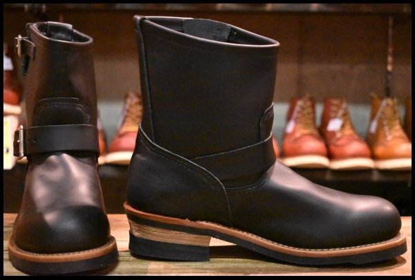[8.5D box attaching unused 13 year ] Red Wing 2976 Short engineer black black chrome steel tu boots redwing HOPESMORE