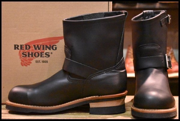 [8.5D box attaching unused 13 year ] Red Wing 2976 Short engineer black black chrome steel tu boots redwing HOPESMORE