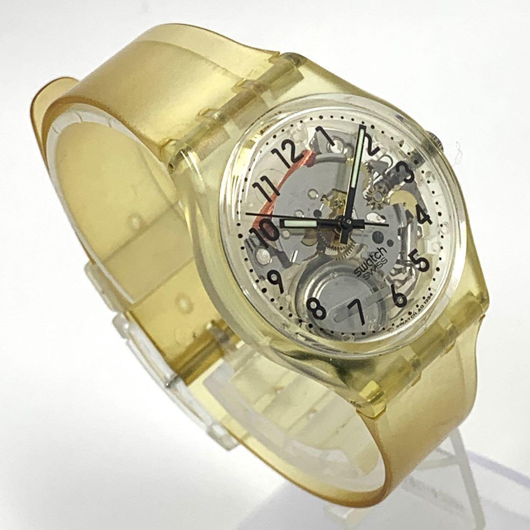 229 Swatch スウォッチ レディース 腕時計 スケルトン 新品電池交換済 クオーツ式 人気 希少 ビンテージ レトロ アンティーク_画像4