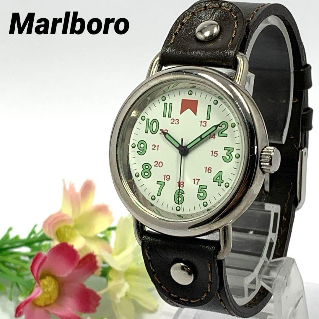 236 Marlboro マルボーロ メンズ 腕時計 新品電池交換済 クオーツ式 人気 希少 ビンテージ レトロ アンティーク_画像1