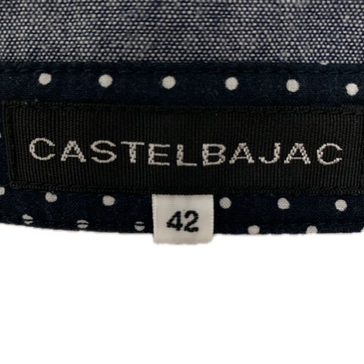 【美品】CASTELBAJAC☆長袖カットソー☆ワッペン付き☆重ね着風デザイン☆コットン100%