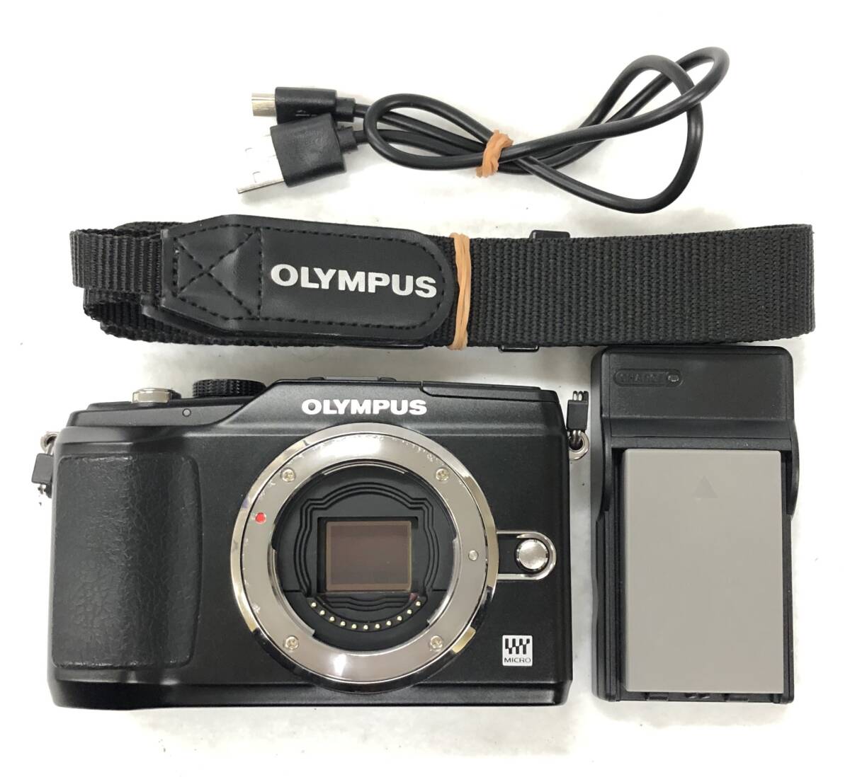 OLYMPUS PEN E-PL2 / オリンパス / ミラーレス一眼カメラ / ブラック / ストラップ、バッテリー、充電器付き / 通電確認済み / ジャンク品_画像10