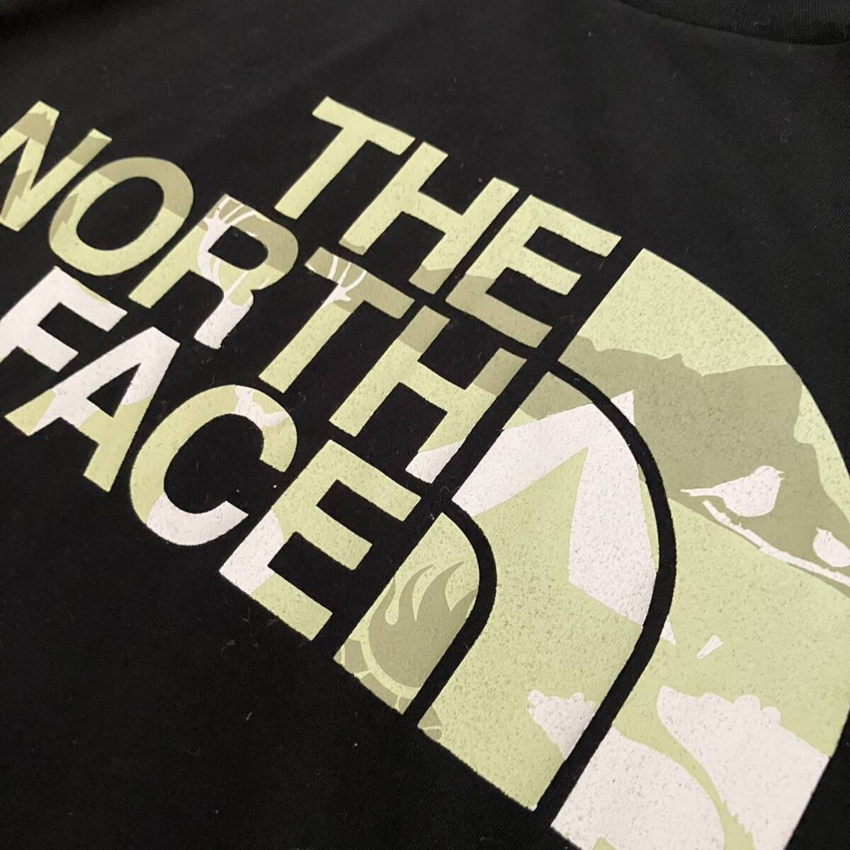 ●美品【XLサイズ】THE NORTH FACE ザ ノースフェイス ロゴプリント Tシャツ/半袖/ブラック/メンズ/アウトドア の画像3