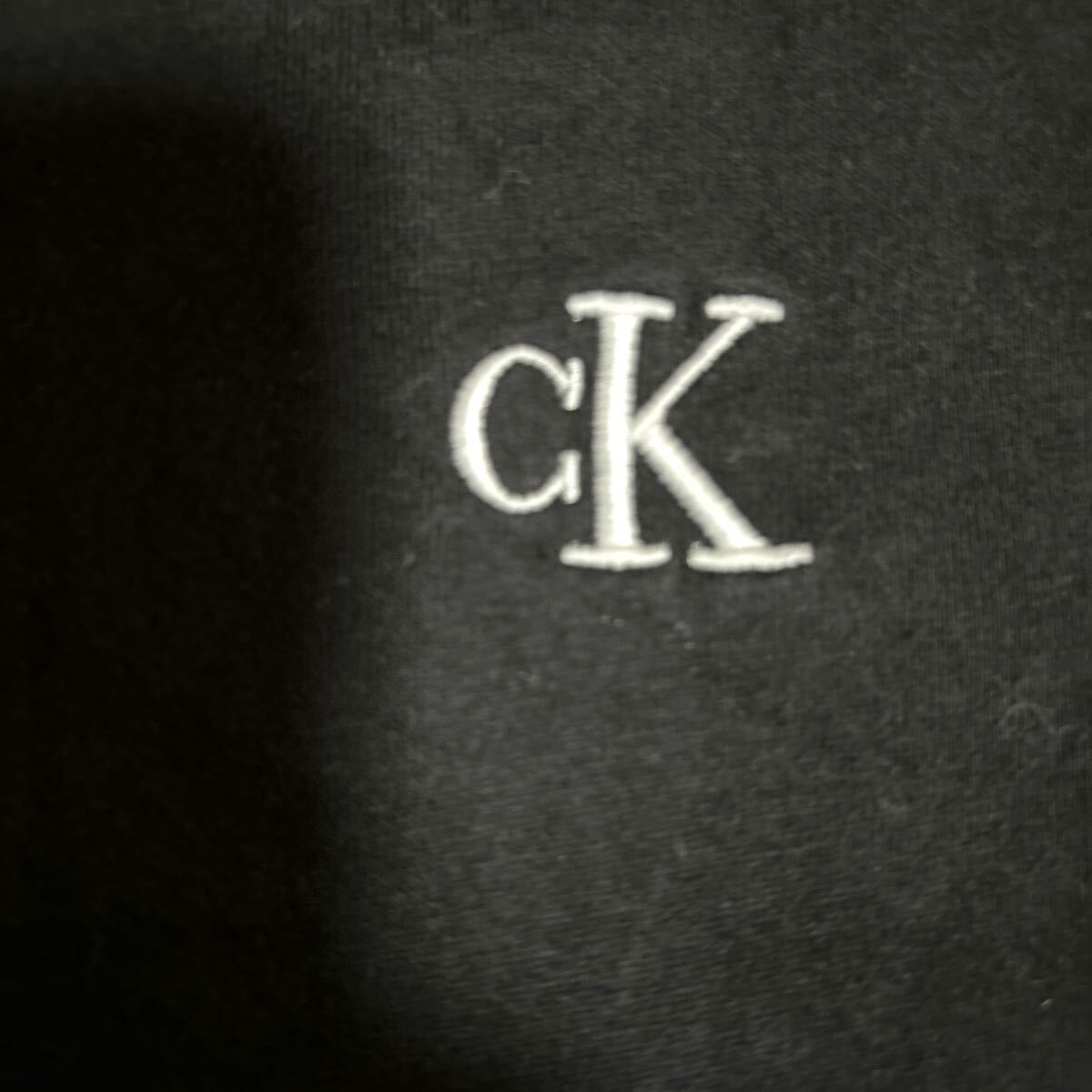 Calvin Klein Calvin Klein Logo embroidery big Silhouette T-shirt black rare 
