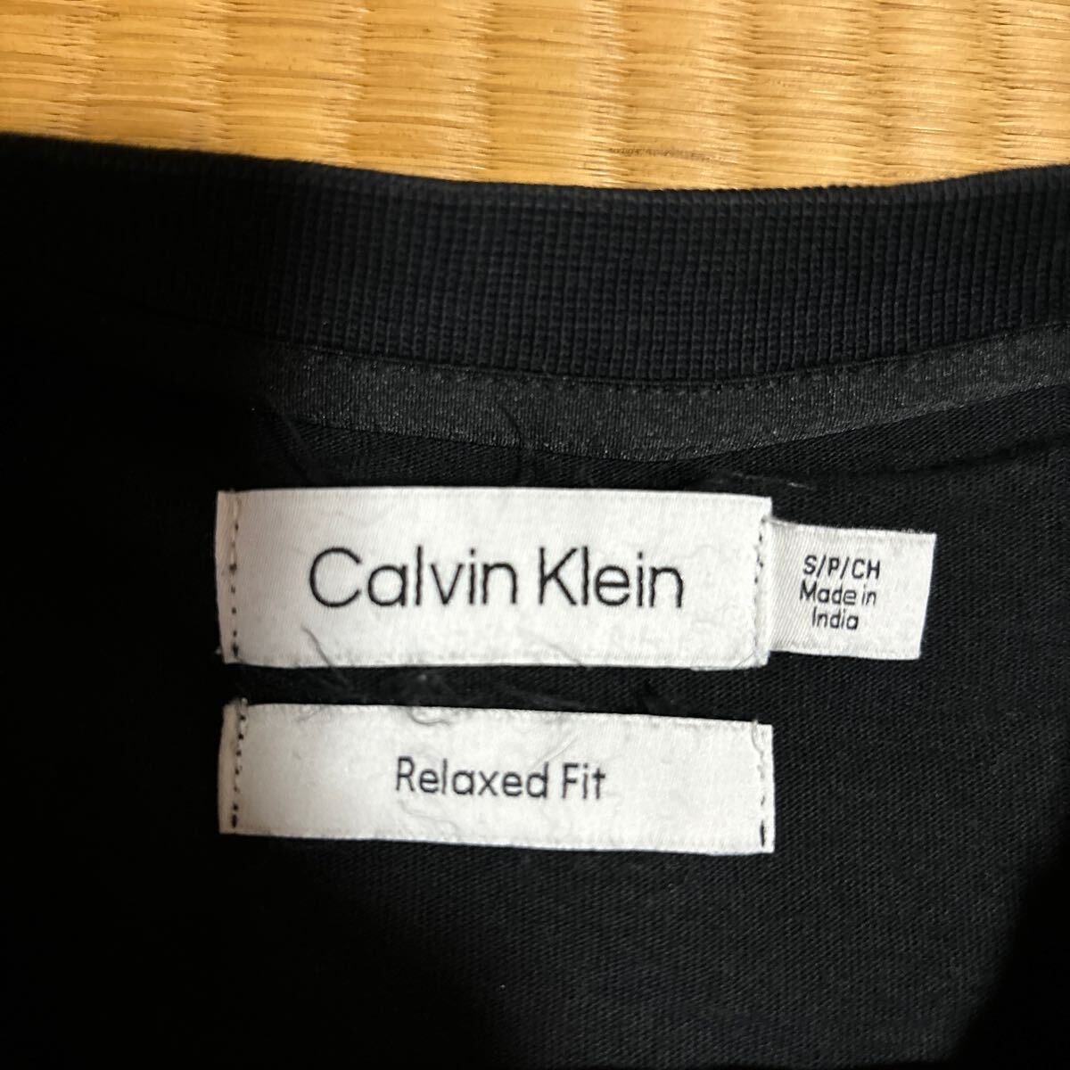 Calvin Klein Calvin Klein Logo embroidery big Silhouette T-shirt black rare 