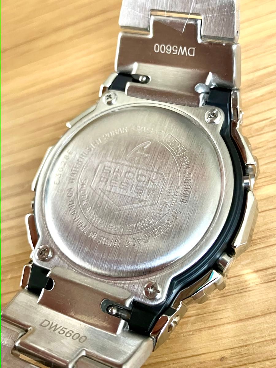 新品 フルメタル CASIO カシオ G-SHOCK GショックDW-5600UE カスタム デジタル腕時計 ステンレス
