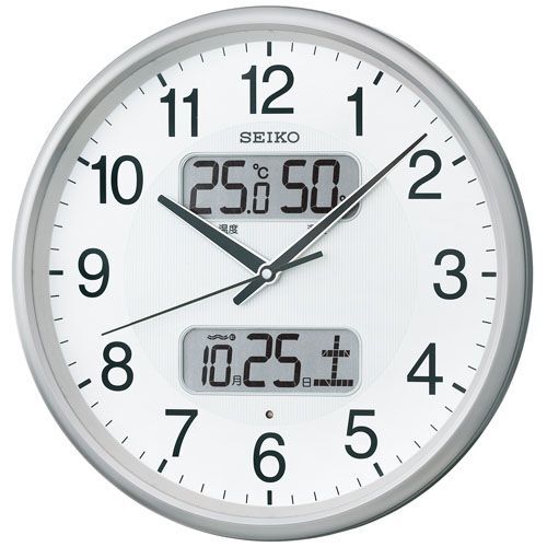 セイコー 電波時計 壁掛け時計 KX383S ホワイト シルバー 白 銀色 アナログ_画像1