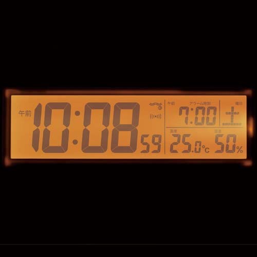 セイコー クロック 電波時計 目覚し時計 SQ788B 温度計 湿度計 日付 曜日 デジタル SEIKO CLOCK_画像3