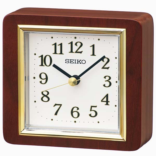 セイコー クロック クォーツ 置き時計 BZ363B 木枠 茶木地塗装 アナログ SEIKO_画像1