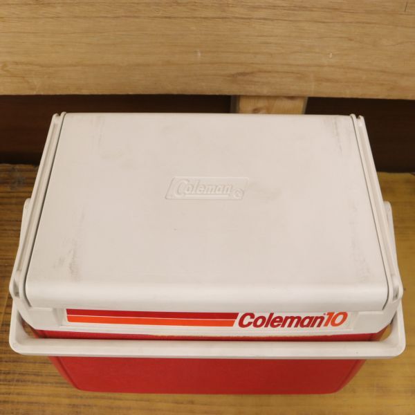 Coleman コールマン クーラーボックス モデル5210 赤 レッド レトロ ビンテージ レジャー アウトドア W34×D24×H26cm ZA368_画像2