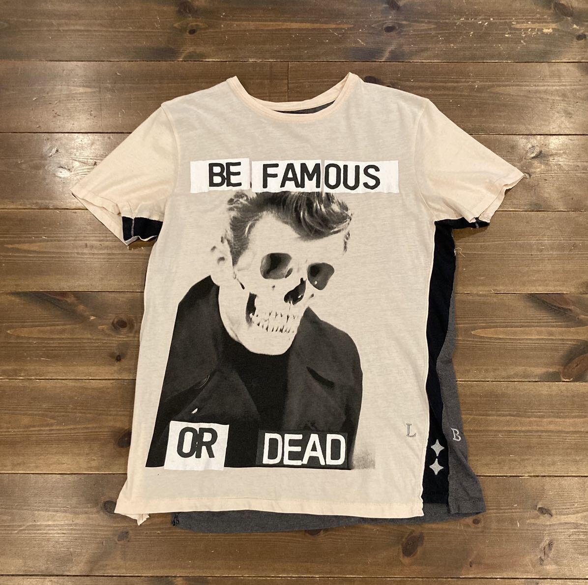 希少 アーカイヴ LES BENJAMINS ジェームズ・ディーン BE FAMOUS OR DEAD Tシャツ　パッチワーク メンズ M トルコ製_画像1