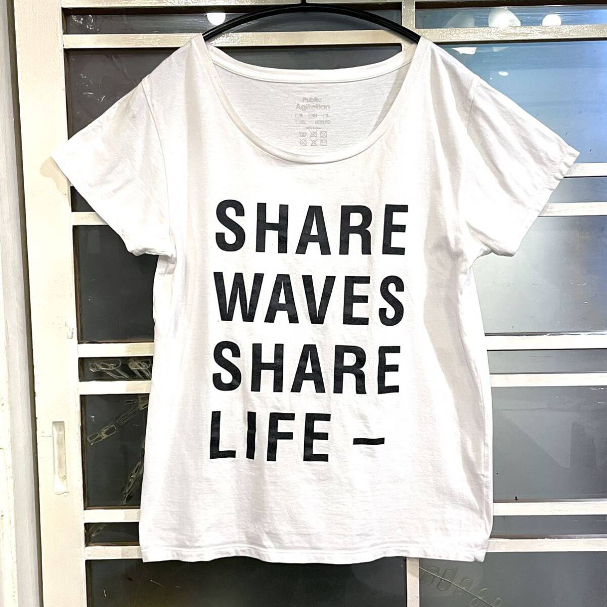 Tシャツ DALUC L SHARE WAVES SHARE LIFE ホワイト 半袖 k2405156_画像1