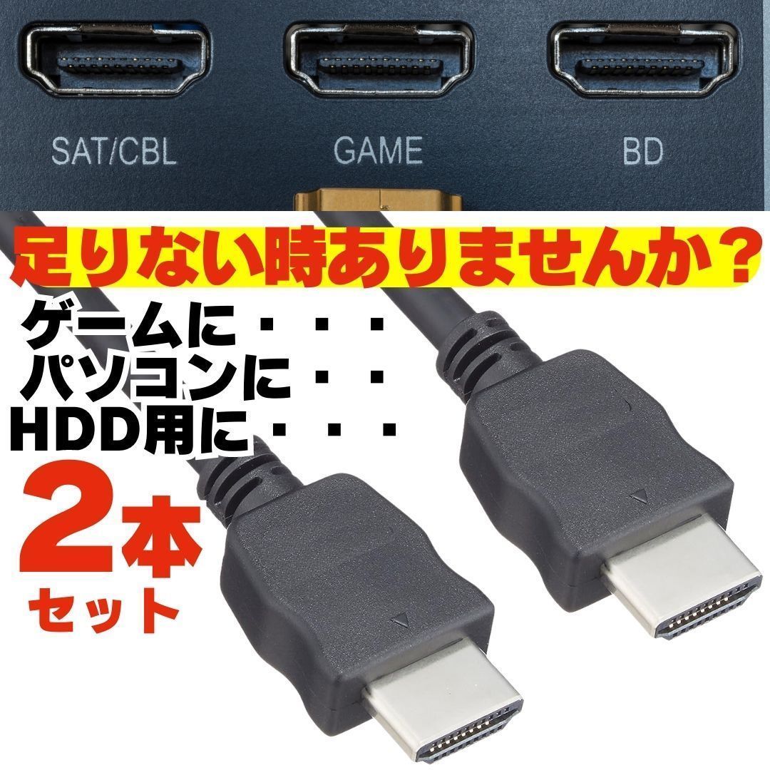 2本セット HDMI ゲーム Switch ケーブル iPhone 変換 パソコン 配線 HDMI ケーブル 4k2k対応 ゲーム機 録画 フルHD 対応 端子 メッキ A01_画像2
