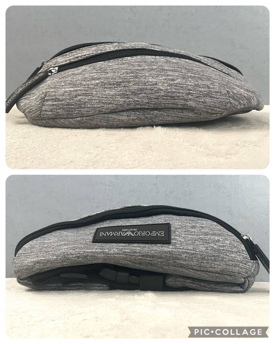  новый товар не использовался Emporio Armani EMPORIO ARMANI сумка на плечо поясная сумка корпус парусина серый мужской бизнес сумка для хранения 