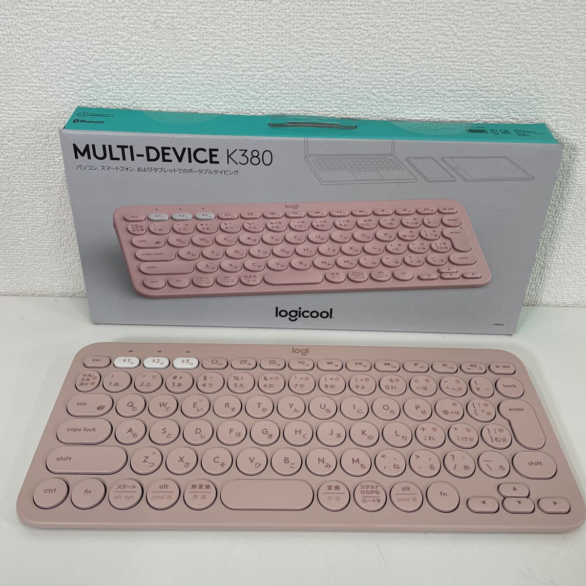 W◎ Logicool ロジクール 380 Multi-Device Bluetooth Keyboard K380 ワイヤレスキーボード 薄型 汚れ有り_画像1