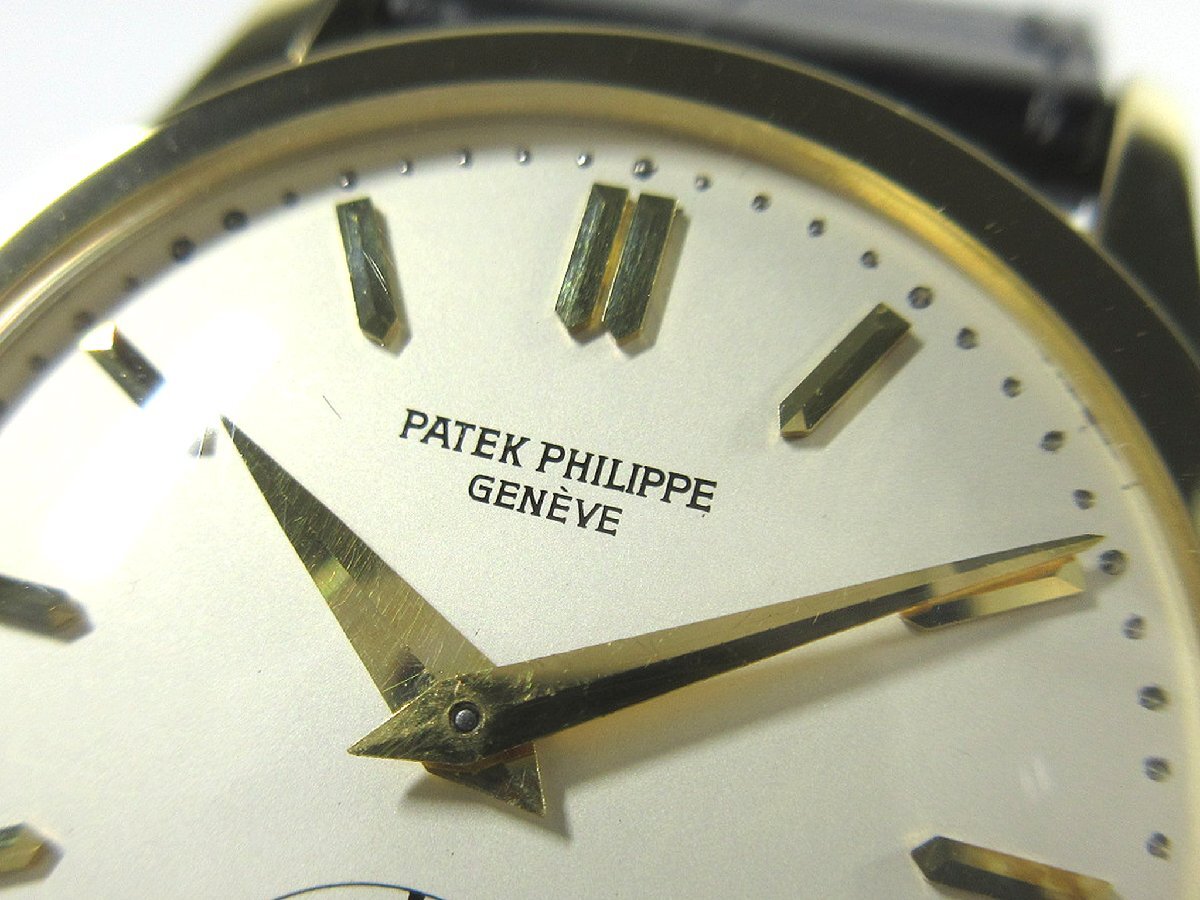 [ Patek Philip ]1960 period Vintage Ref.96 first generation Calatrava silver 30mm men's hand winding clock K18YG cal.12-120knrokA133