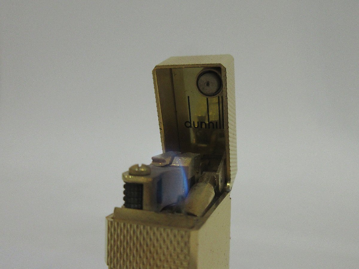 【ダンヒル】ヴィンテージ RL1201 ウェーブパターン ローラー ガスライター ゴールド 金張り 箱&G付(購入日：1979年) ADL9_画像8