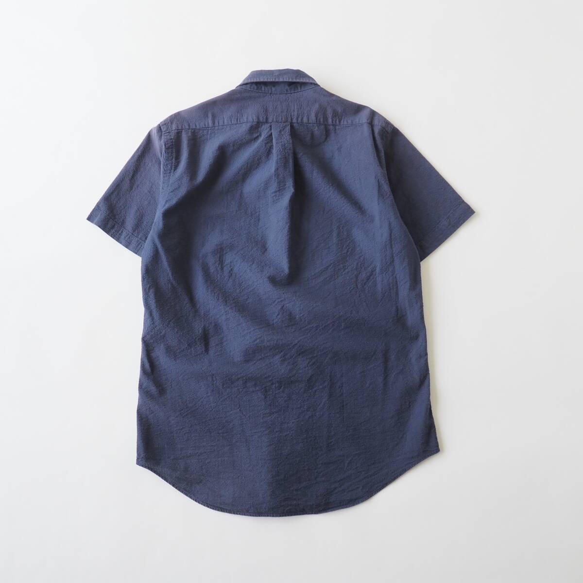 ラルフローレン　Ralph Lauren　シアサッカーシャツ　半袖　ネイビー　ポニー刺繍　美品　メンズ_画像6