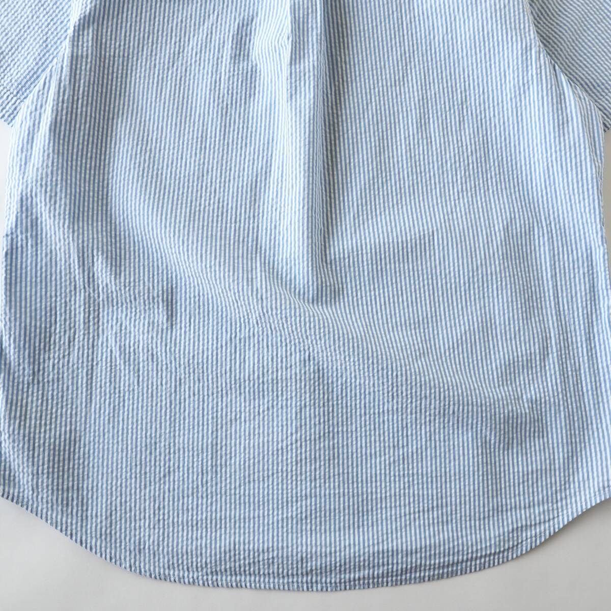 ラルフローレン　Ralph Lauren　半袖シャツ　シアサッカー　ストライプ柄　ブルー　美品　メンズ_画像7