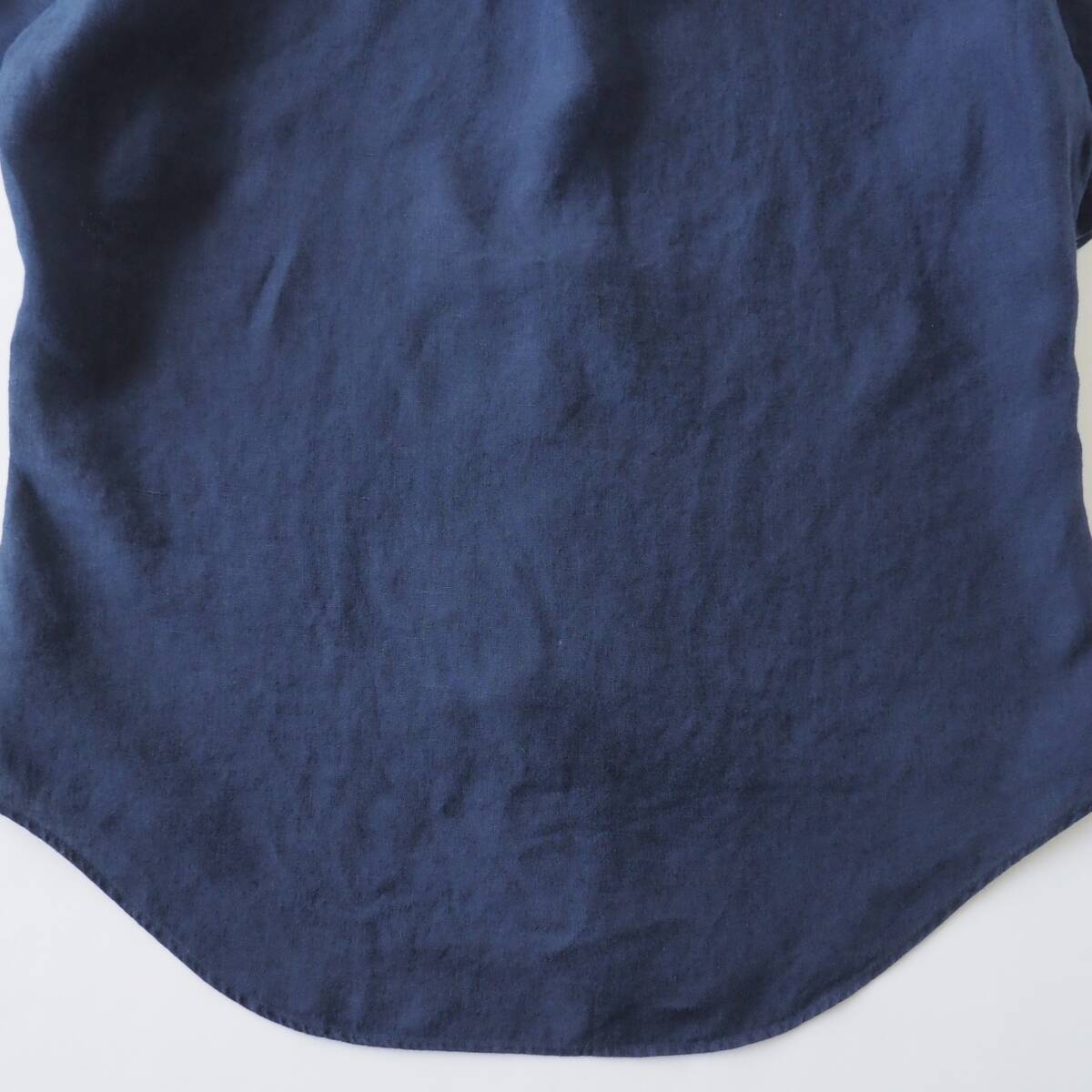 ラルフローレン　Ralph Lauren　リネン１００％　BDシャツ　半袖　ネイビー　赤ポニー　美品　メンズ_画像7