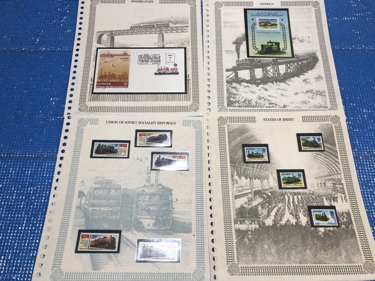  foreign stamp world. railroad stamp collection Japanese explanation document 