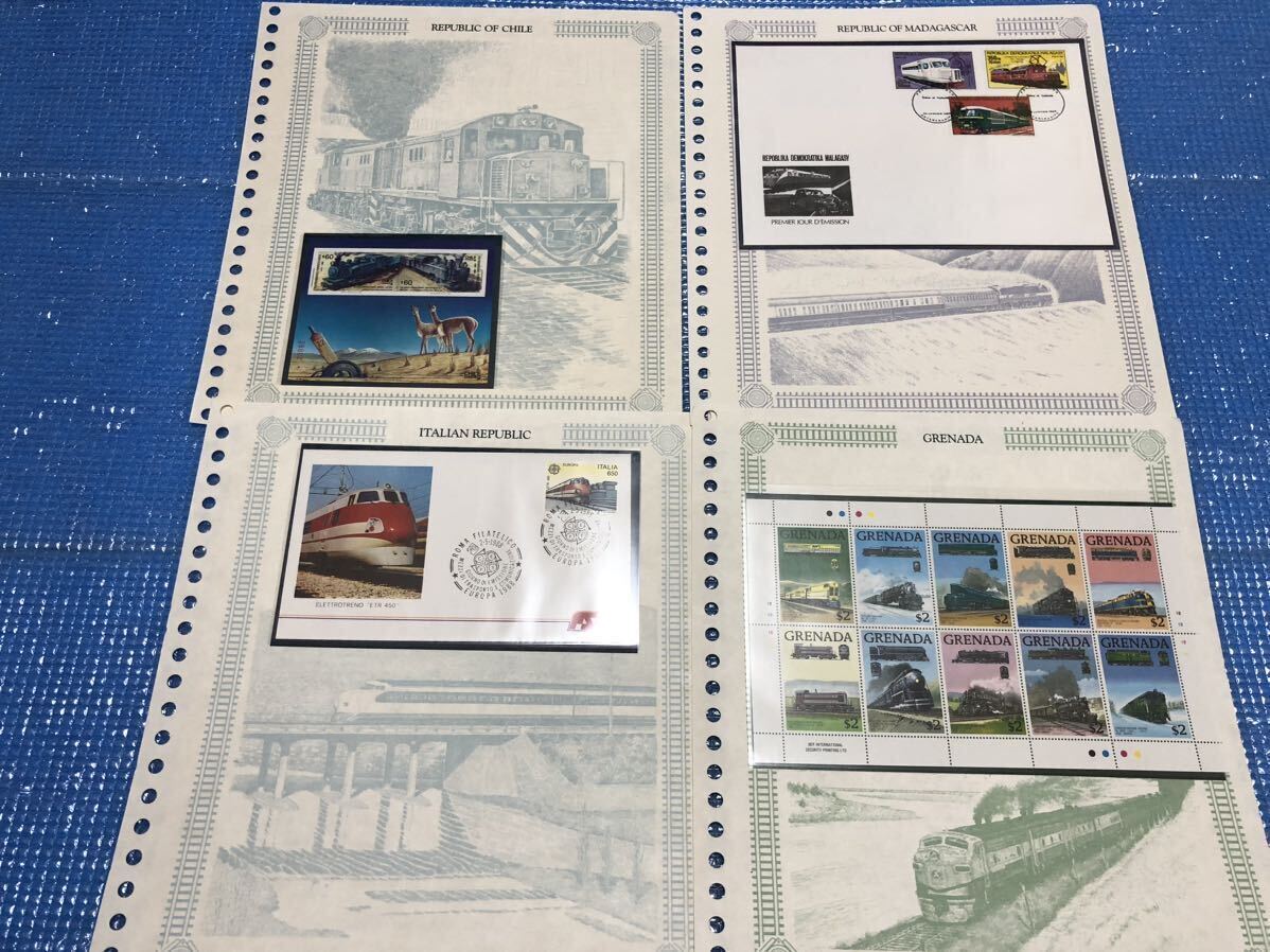  foreign stamp world. railroad stamp collection Japanese explanation document 