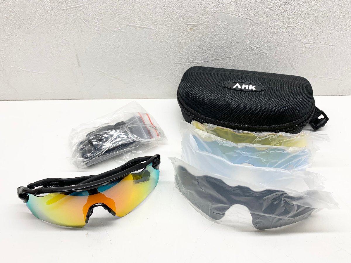  arc Golf sunglasses black × white change lens attaching case attaching Golf ARK