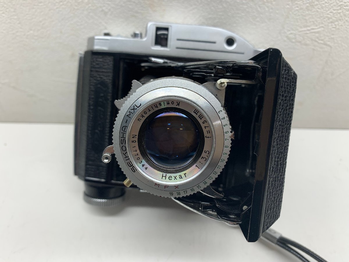 【動作未確認】パール Pearl Ⅲ 蛇腹カメラ フィルムカメラ SEIKOSHA-MXL Konishiroku 1:3.5 f=75mm_画像1