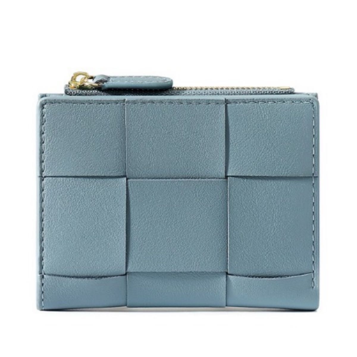 ZOZOTOWN完売人気カラー二つ折り財布ミニ財布ウォレットくすみロイヤルブルー青コンパクトスリム