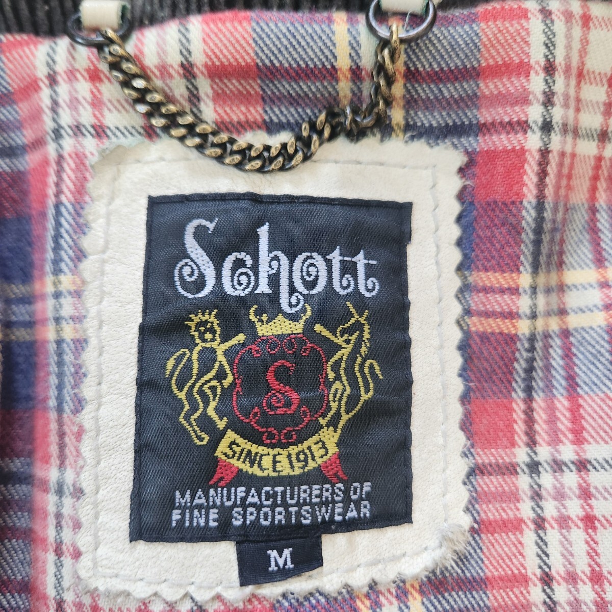 希少モデル ショット【クラシックレーサー ヴィンテージ加工 圧巻の ワッペン M】SCHOTT ライダースジャケット レザージャケット ホワイト_画像9