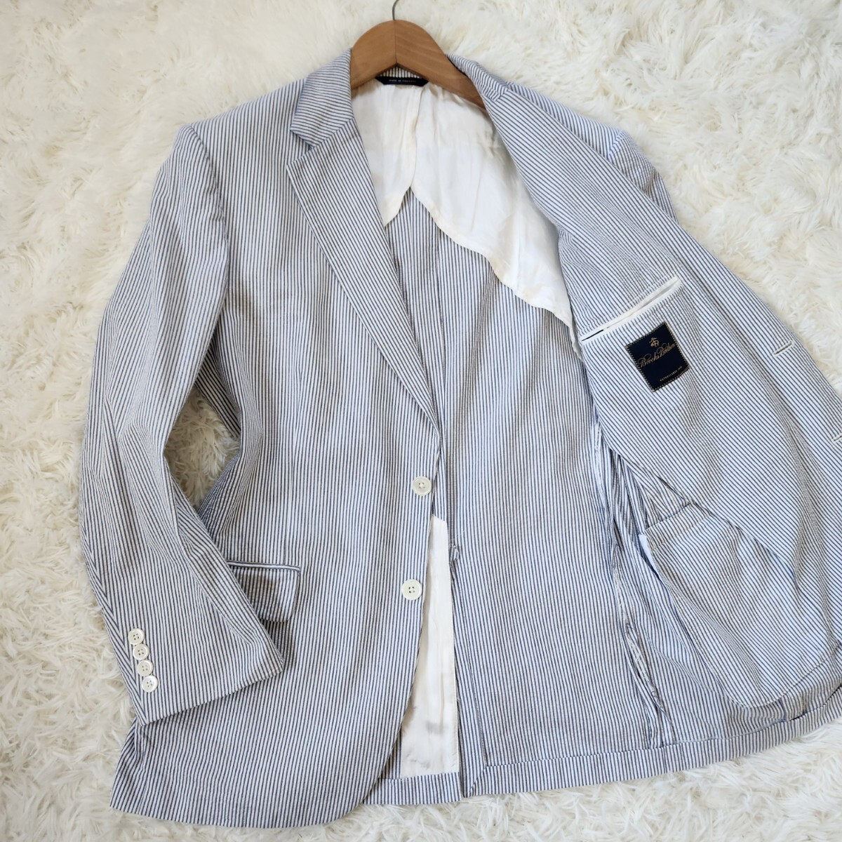  beautiful goods Brooks Brothers [ highest. Kiyoshi . feeling sia soccer stripe 40 L corresponding ]BrooksBrothers tailored jacket summer jacket 