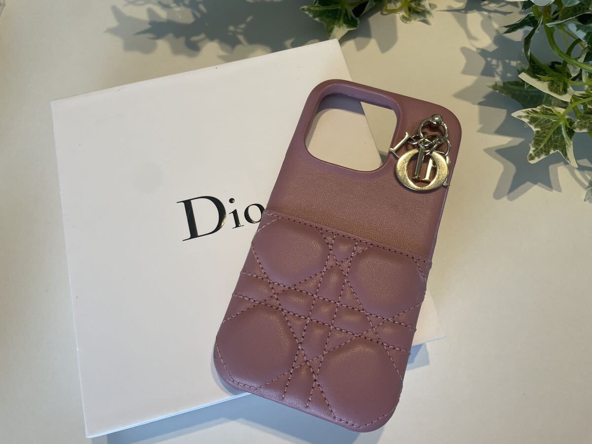 Lady Dior iPhone 14 Proケース カナージュ ラムスキン　ディオール　クリスチャンディオール DIOR iPhoneケース スマホケース　ピンク