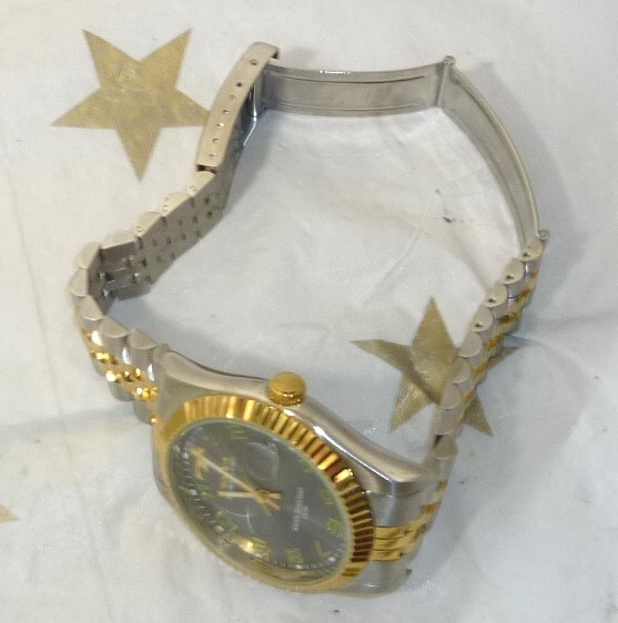 [ применяющийся товар / покупка время неизвестен / работа товар. ]TECHNOS Tecnos T6B07 наручные часы 3 стрелки Gold цвет обхват руки примерно 18cm*8792