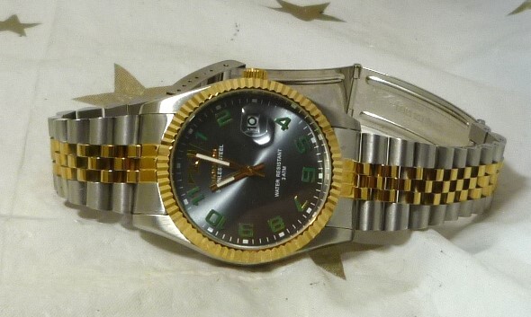 [ применяющийся товар / покупка время неизвестен / работа товар. ]TECHNOS Tecnos T6B07 наручные часы 3 стрелки Gold цвет обхват руки примерно 18cm*8792