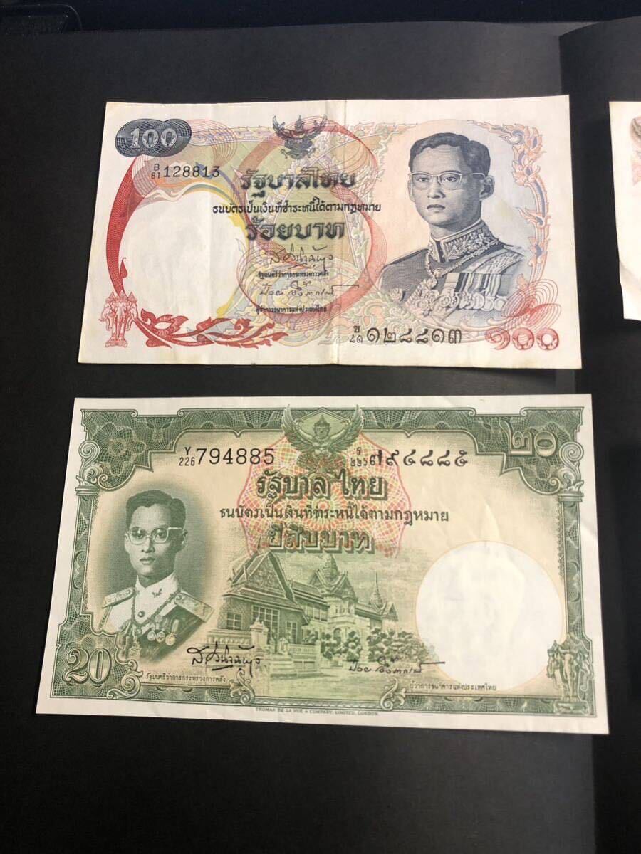 タイ旧紙幣 /タイ王国/ラーマ9世/バーツ紙幣 4枚100.20.10.5 バーツ_画像3