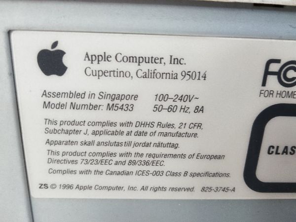 0 Junk Apple Power Macintosh 9600/350 M5433 персональный компьютер HDD отсутствует B-5152 @140 0