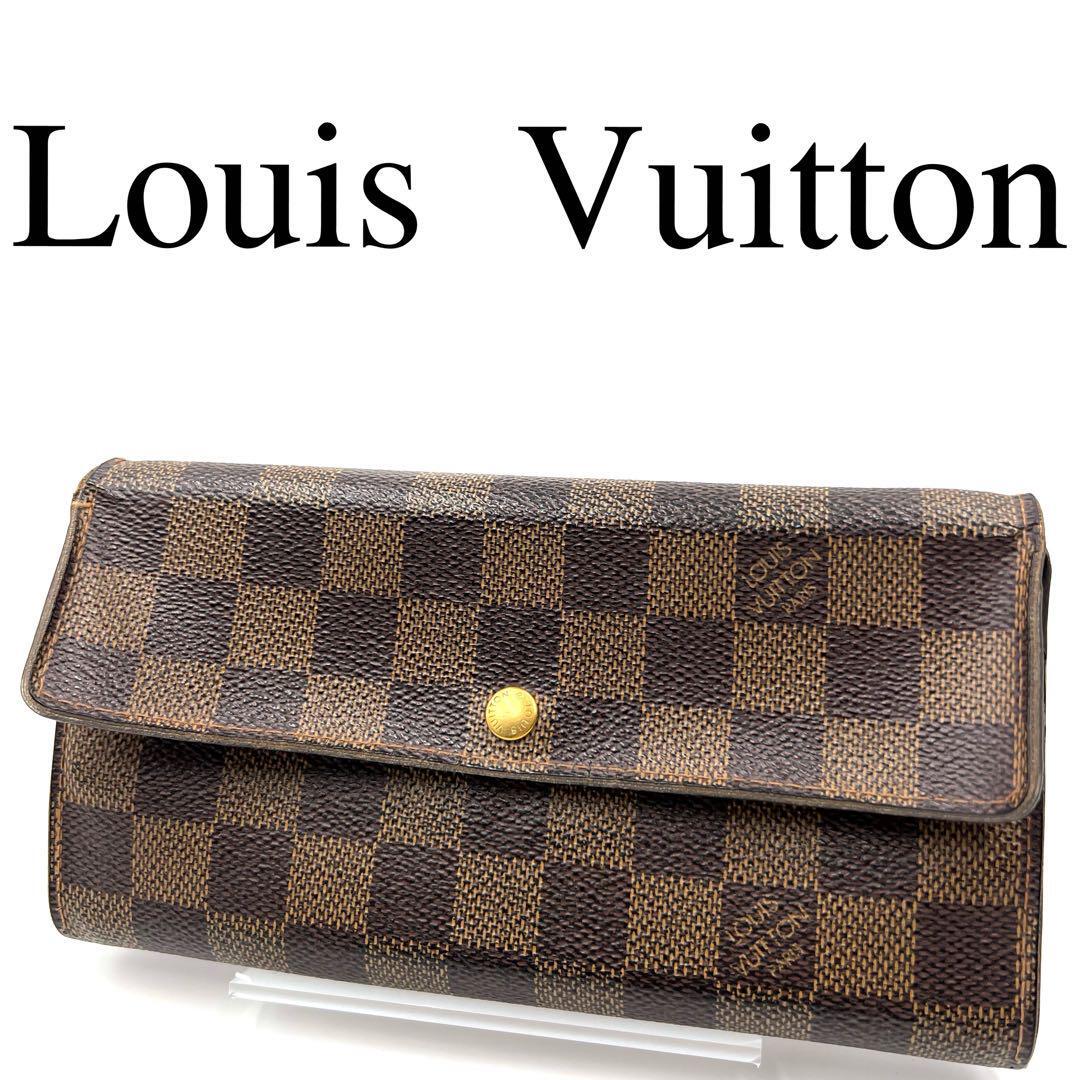 Louis Vuitton ルイヴィトン 長財布 ダミエ ロゴ金具 総柄 PVC_画像1