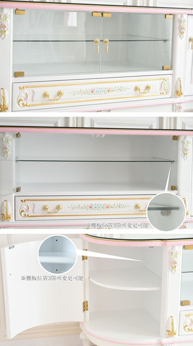 [ outlet ]640,000 jpy television stand tv board import furniture ROCOCO Anne towa net grande TV cabinet storage ro here style . series white 