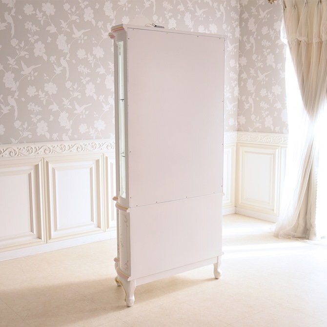 [ outlet ]650,000 jpy ROCOCO Anne towa net Italian cabinet cat legs furniture European hand paint white furniture cabinet 