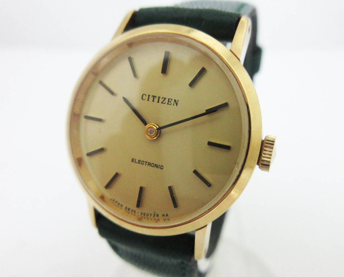 N8921【レディース腕時計】CITIZEN ELECTRONIC 4-350511★シチズン エレクトロニック ビンテージ★機械式テンプ電池時計★良品★ジャンク_画像1