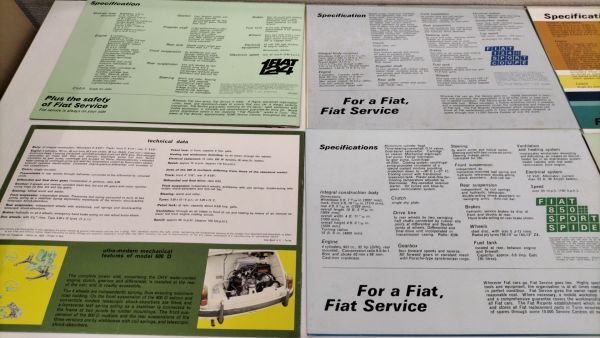 #FIAT Fiat 124 125 500 600 850 X1/9 English version catalog pamphlet Italy printing foreign automobile old car .. less together 9 pcs. set #Y④