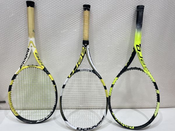 ■Babolat バボラ aero prolite aero pro drive pure aero アエロシリーズ 3本セット ジャンク 現状品■T④_画像1