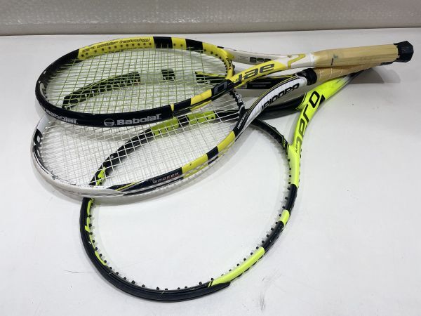 ■Babolat バボラ aero prolite aero pro drive pure aero アエロシリーズ 3本セット ジャンク 現状品■T④_画像2