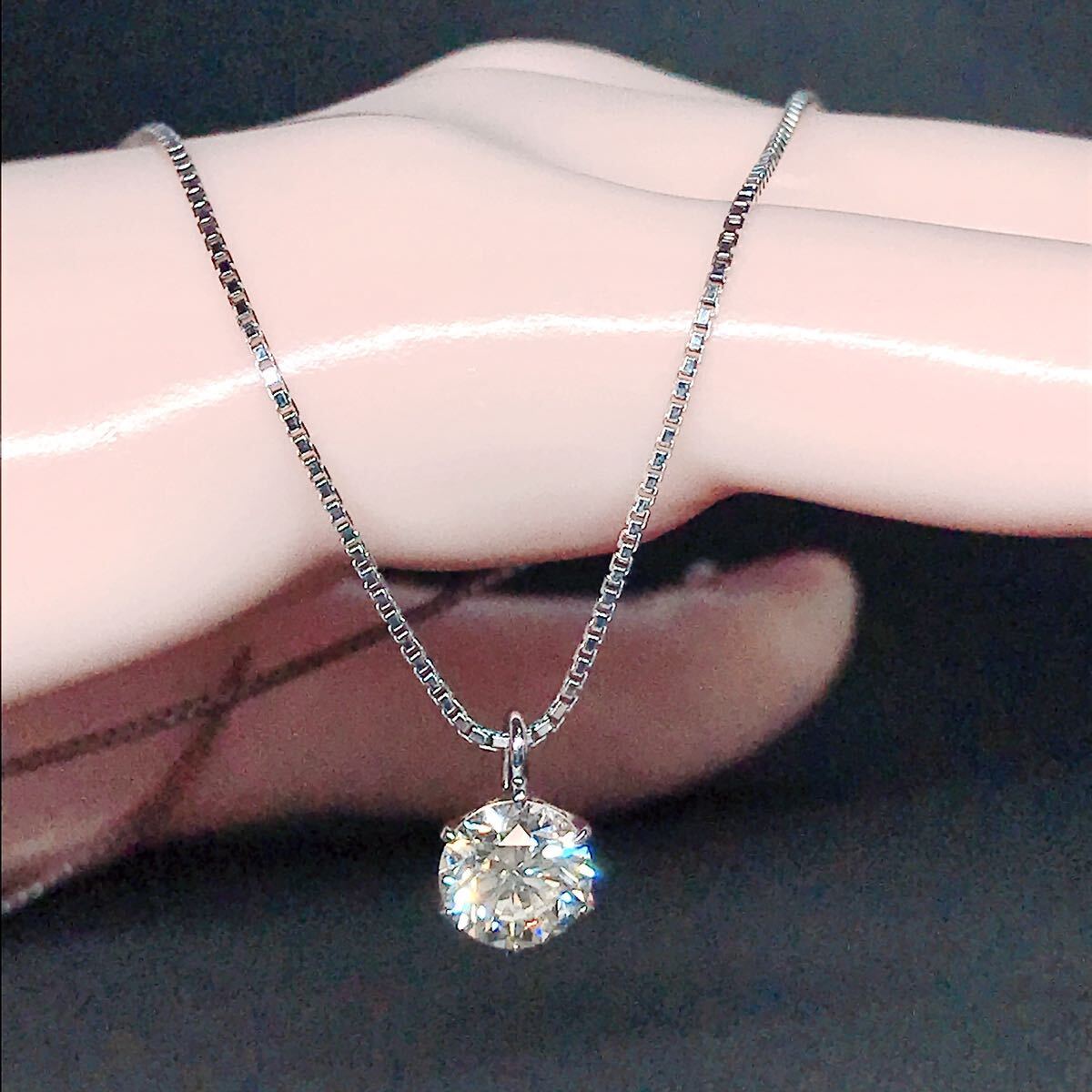 1.191ct 1粒 ダイヤモンドネックレス プラチナ ダイヤ 1ctアップ 大粒 PT900 PT850 VSクラス ベリーグッド 鑑定書付き